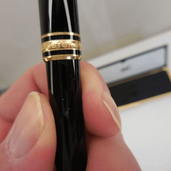 VINTAGE MONTBLANC Meisterstück Classique Ballpoint Pen, Black w/Gold Trim W/Box - Picture 5 of 13
